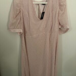 Elegant Express Pink & Gold Dress